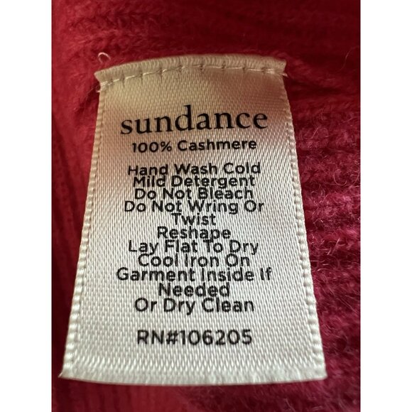 SUNDANCE pink v-neck ribbed cashmere sweater M boho preppy coquette - Picture 5 of 8